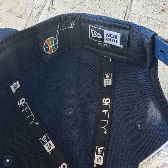 Utah Jazz New Era Navy 2020 Tip Off Logo 9FIFTY SnapBack Hat Youth - Picture 5 of 8